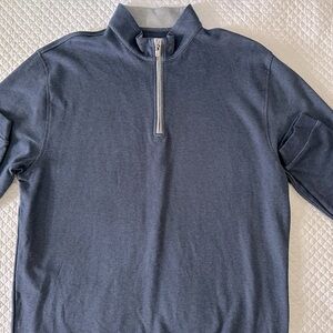 Southern Proper Canal Pullover Quarter-Zip in Navy / Gray SZ L